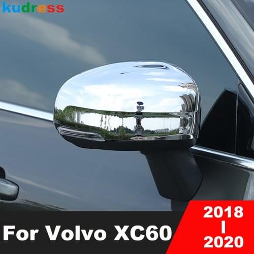 For Volvo XC60 XC 60 2018 2019 ABS Chrome Rearview Mirror Side Door Backup Wind Mirrors Cover Trim Accessories 2pcs
