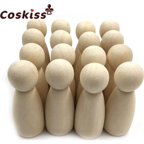 100pc/lot Girls Peg Dolls 1.35" Solid Hardwood Natural Unfinished Turnings-Ready for Paint or Stain-Waldorf Wooden People