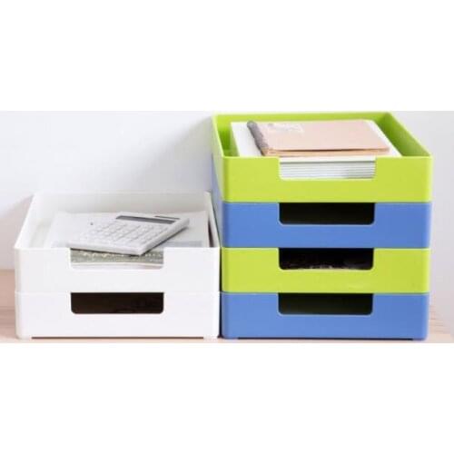 Superimposed File Storage Box Office Accessories Desk Organizer Magazine Rack Plastic Multi-layer A4 Paper Tray