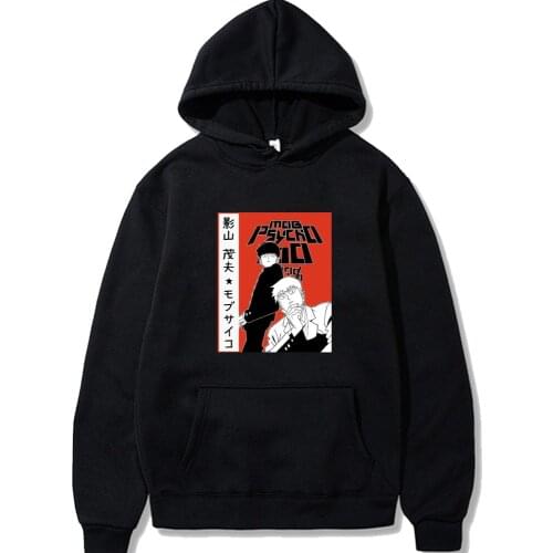 Mob Psycho 100 Hoodie Long Sleeve Harajuku Printed Hoodies Men 's Loose Sweatshirt