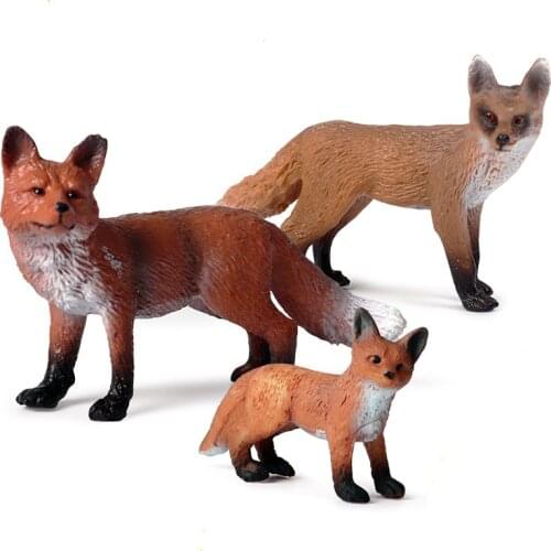 Grassland Simulation Wild Animal Toy Model Fox Cub Childrens Hand Office Aberdeen Decoration PVC Mini Educational Model