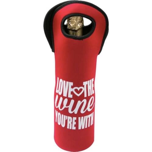 Custom Logo Red Wine Bag For Wine Bottle Neoprene Cooler Bag Cover Insulated Drink Sleeve Wine Cooler Bag Free Shipping