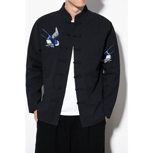 2019 New Chinese style Retro Plus Size 5XL Tang suit jackets young men embroidered Hanfu male Traditional Kung Fu Jacket Coat