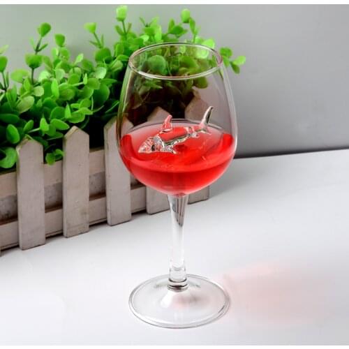 Brand New Shark Wine Glass Cup European Crystal Red Wine Cup Wedding Party Gift High Borosilicate Glass Cocktail Bar Decorating