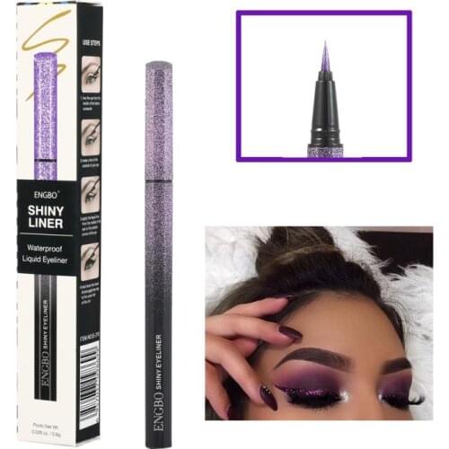 Pearlescent Eyeliner Liquid Eyeliner Pen Color Non-smudge Waterproof Eyeliner Pencil Makeup Soft Black Long Lasting Women TSLM1