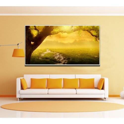 Tree Landscape Look-out Poster Canvas Print Painting Wall Art Living Room Home Decoration