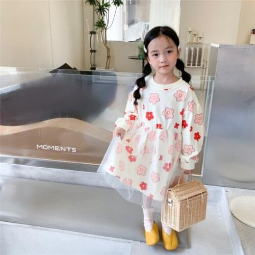 Girl Dress Kids Baby Gown 2021 Classic Spring Autumn Toddler Outwear Party Wedding Princess Tutu Dresses Cotton Children Clothin
