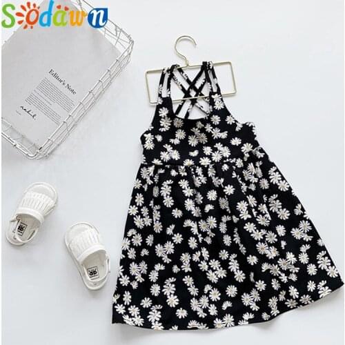 Girl Dresses Summer Sling Chiffon Kids Dresses Floral Backless Corss Princess Party Dress Toddler Children Clothes