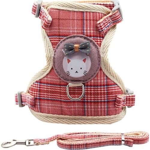 Pet Supplies Large Plaid Bowknot Pet Leashadjustable Chest And Back Large Medium And Small Dogs Pet Supplies Dog Rope