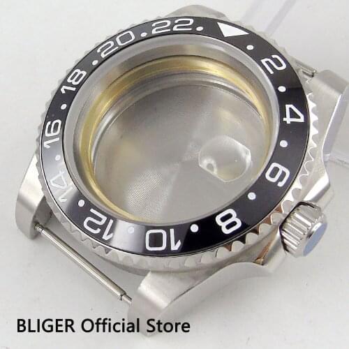 Sapphire Glass 40MM Stainless Steel Watch Case Ceramic Bezel Fit For ETA 2836 Automatic Movement C17