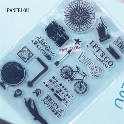 PANFELOU Bicycle globe Clear Stamp DIY Silicone Seals Scrapbooking/Card Making/Photo Album Decoration Supplies sheets
