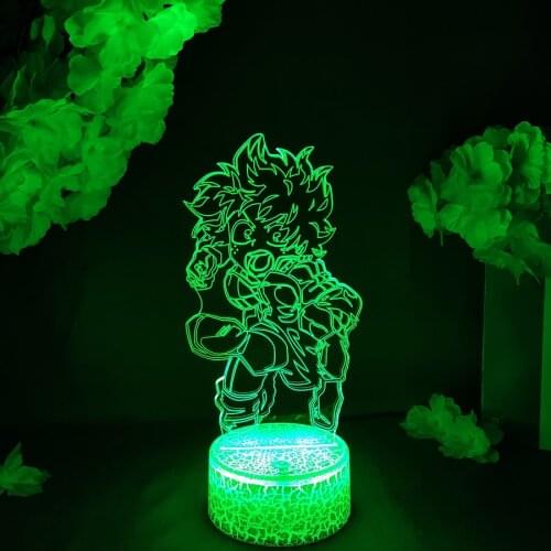 LED Manga Light My Hero Academia Midoriya Izuku Acrylic Night Lamp RGB Flashing Cool Anime Gift 3D Cartoon Child Room Decor