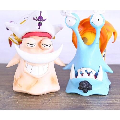 One Piece Snail Telephone Jinbe / Edward Newgate PVC Figure Den Den Mushi Model Toy