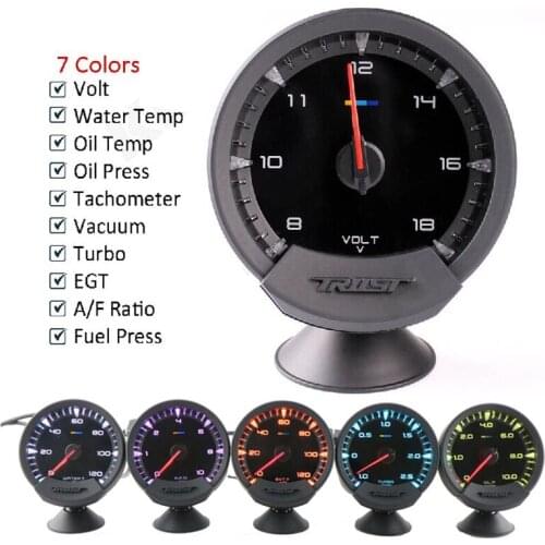 Universial 7 colors GReddi Sirius Meter Series 62mm Water temp Oil Temp Oil Press Turbo Boost Auto Gauge Meter With Sensors