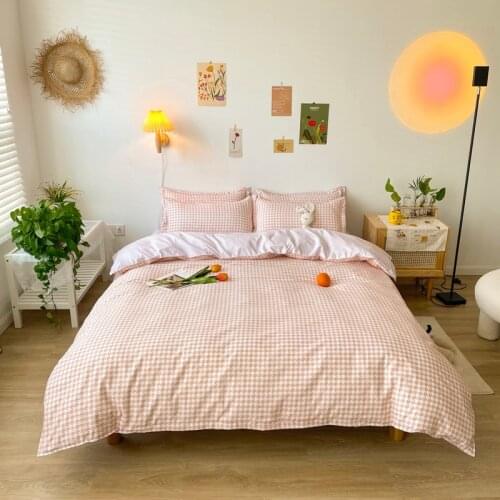 Japanese Duvet Cover Set 210x210 Pillowcase 3Pcs,220x240 Quilt Cover,Extra Large,Pink Bedding Set