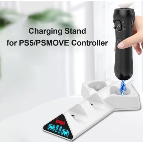 Dual Gamepad Charger Cradle Station for PS PS Move Motion Controller PS5 Controller 4 in 1 Charging Station