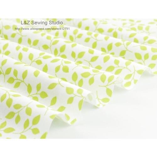 1 meter 100%Cotton Fabric Exquisite Green Leaves Printed for baby bedding sheet sewing clothing quilting by Meter 160cmx100cm