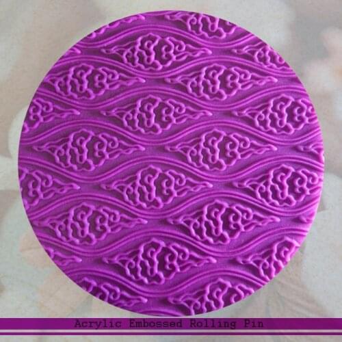 1 Piece Auspicious Clouds Pattern Acrylic Rolling Pin Fondant Sugar Craft Cake Decorating Tools For Baking Cookies