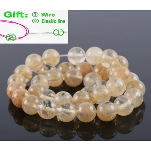 10pcs/lot 10*10mm DIY Stone Citrine Quartz Loose Beads 4 6 8 10 12 MM Pick Size For Bracelet Necklace Jewelry Making Send Gift