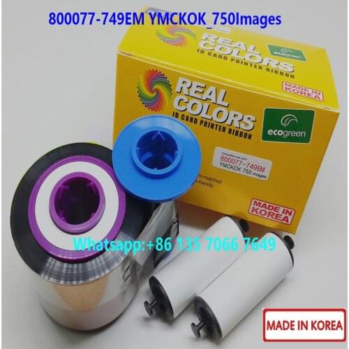 10Pieces Compatible Zebra ZXP7 Ribbon 800077-749EM YMCKOK 750 Images Double Side Printting for Zebra ZXP7 Card Printer