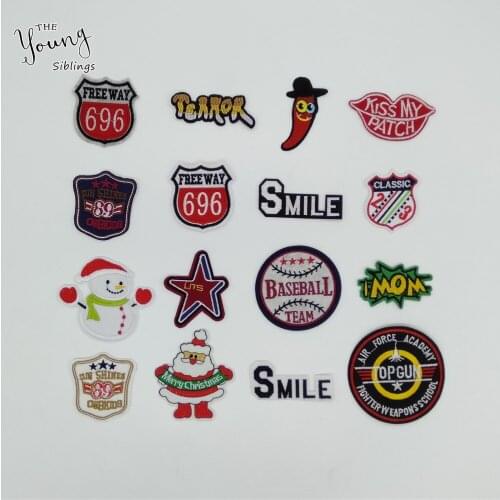 5~10pcs for sale New arrive Cartoon letters Iron no patch Embroidery Stripe On Clothes DIY Clothing Accessories Applique Badges
