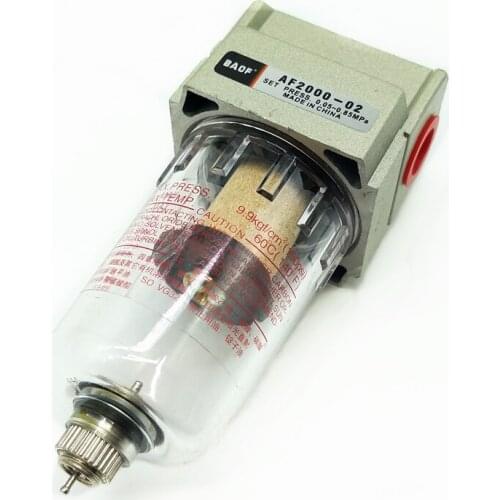 AF2000-02 Air Filter 1/4'' Pneumatic Air Water Filter Manual Drain