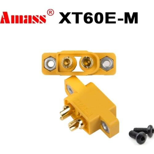 AMASS XT60E-M Male plug Screws Lipo battery mountable connector Brass Gold plated For RC Models Multicopter Fixed Board