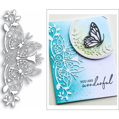 Butterfly Lace Flower Border 2020 New Metal Cutting Dies for DIY Scrapbooking and Card Making Decoration Embossing No Stamps