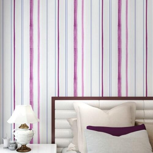Beibehang Modern Simple Chinese Pure Paper Vertical Striped Nonwoven Fabric Wallpaper Living Room Background Wallpaper