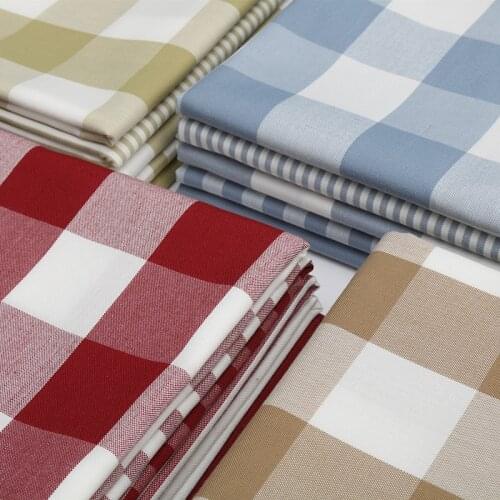 148cmx100cm Double-sided Plaid Stripes Cotton and Linen Sofas Fabrics Pillows Cushions Tablecloths DIY Apparel Sewing Fabrics