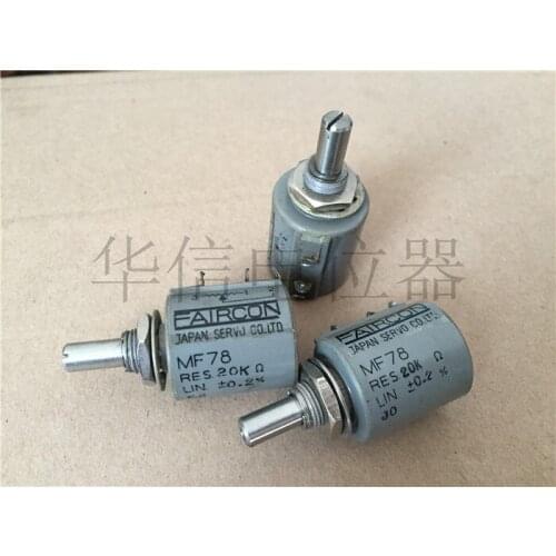 Quality assurance MF78 0.2% 20K 10 circle turn wirewound potentiometer shaft diameter 6MM (SWITCH)