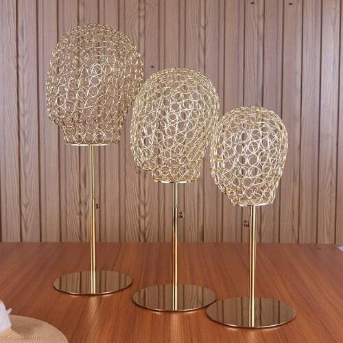 Gold Metal Male Female And Kid Mannequin Head For Hat Display