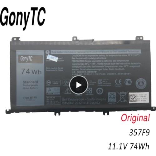 GONYTC 357F9 Original New Replacement Laptop battery for Dell Inspiron 15 7559 7000 7557 7567 7566 5576 5577 P57F 11.1v 74Wh