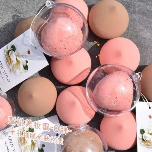 Hot Empty Transparent Puffs Drying Box Storage Case Portable Sponge Stand Cosmetic Egg Shaped Rack Makeup Blender Puff Holder