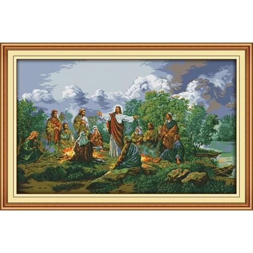 Jesus and His Disciples People Cross Stitch Kits 11CT Print Paintings Embroidery DIY Handmade Needle Work Home Decor Ricamo