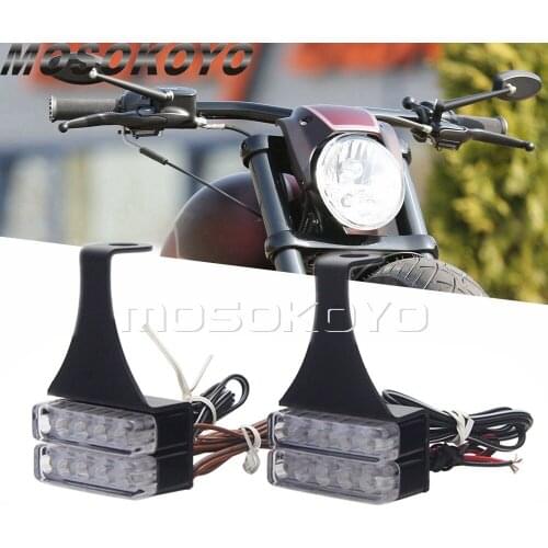 Mini LED Motorcycle Brake Clutch Lever Lamp Turn Signal Light For Harley Cafe Racer Choppers Front/Rear Small Blinker Indicator
