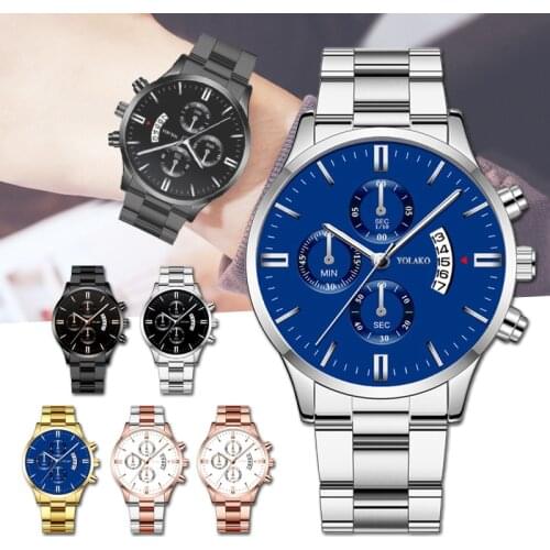Business Mens Watches Auto Date Chronograph Quartz Watch Stainless Steel Casual Wrist Watches Gift for Men d88