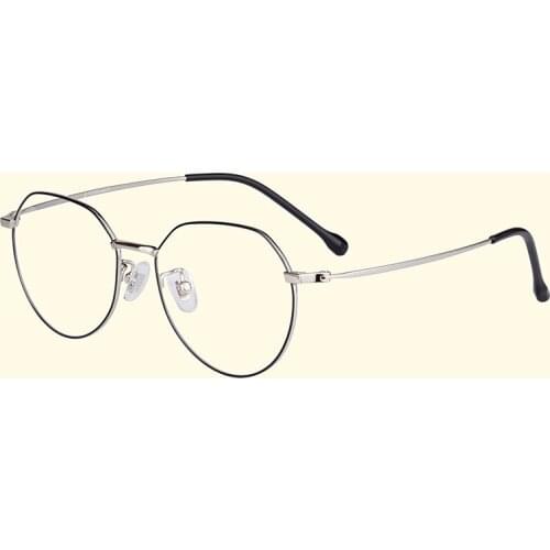 New Pure Titanium Glasses Frame Retro Round Literary Female Flat Mirror Metal Round Frame with Myopia Glasses Frame
