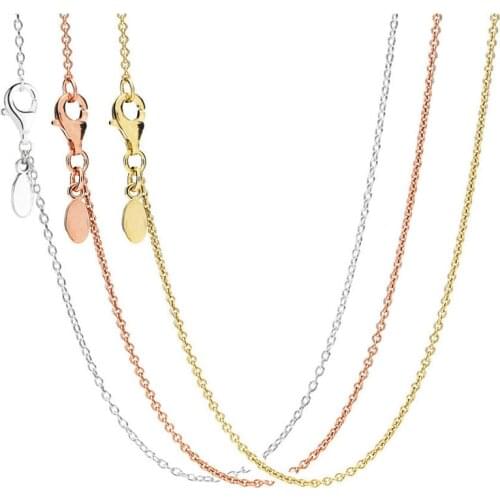 925 Sterling Silver Necklace Signature Anchor Chain Link Necklace For Women Wedding Party Gift Pandora Jewelry