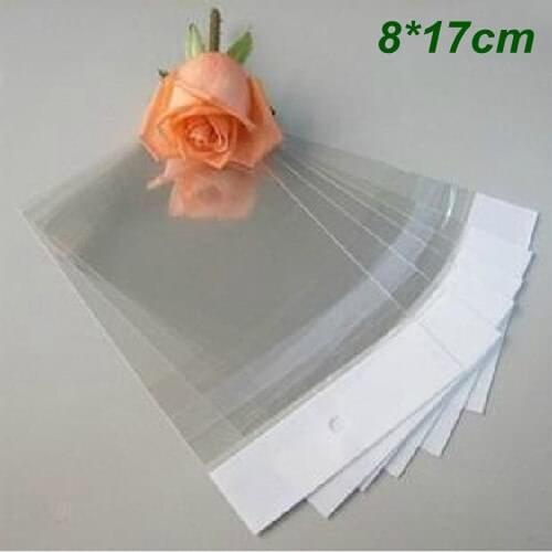 8*17cm Clear Self Adhesive Seal Plastic Bags OPP Poly Bags Retail Storage Packaging Bag With Hang Hole Wholesale 3000Pcs/Lot