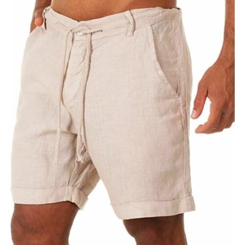 Summer Fitness Running New Solid Color lace-up Sports Pants Polyester five-point Shorts mens Shorts Casual Pants