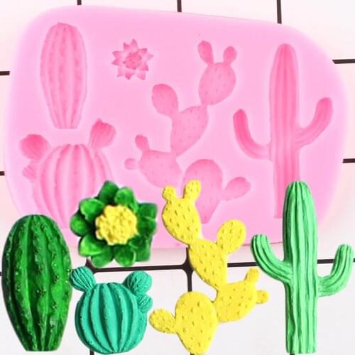 Cactus Plant Silicone Molds DIY Party Cookie Baking Fondant Cake Decorating Tools Polymer Clay Candy Chocolate Gumpaste Moulds
