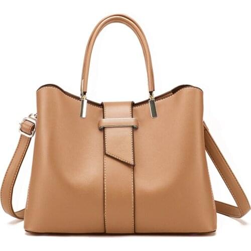 Fashion Womens PU Leather Messenger Bag Solid Color Simple Ladies Shoulder Bags Casual Retro Large Capacity Elegant Handbags