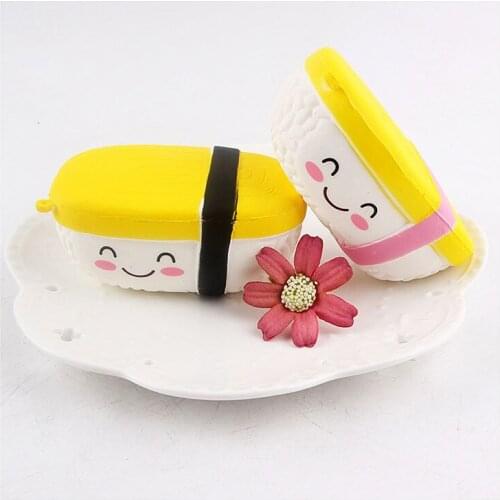Squishy Antistress Soft Slow Rising Jumbo Kawaii Rice Sushi Anti-stress Squishys Cartoon Phone Strap Pendant Stress Reliever Toy