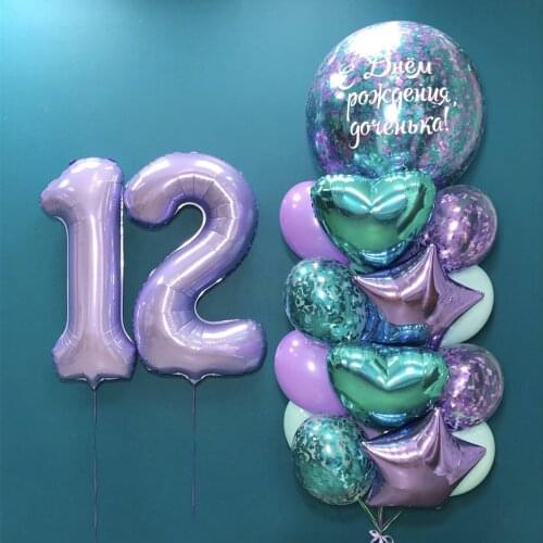 1pcs of 40-inch party decoration purple number balloon 0-9 happy birthday boy and girl theme decoration