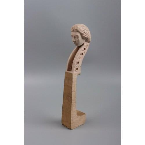 1Pcs Hand-Carved Maple 4/4 Violin Neck Violin Parts Carved Headstock 04# Beautiful woman