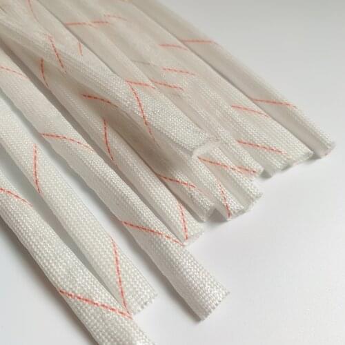 10pcs 90cm long 6-10mm insulating bushing high temperature resistant glass fiber bushing flame retardant yellow wax pipe