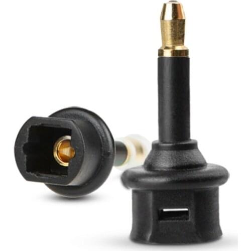 10pcs/lot Round to Square MINI TOSLINK to TOSLINK 3.5 MM Digital Fiber Optic Cable Audio Adapter