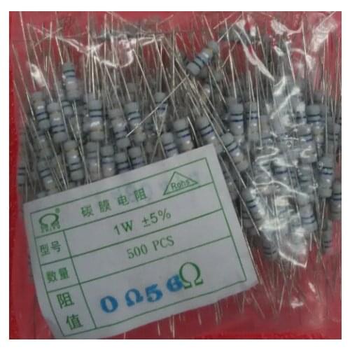 1W 0.56R 1W 0.56OHM 1W0.56R Carbon Film Resistor 5% 500pcs/LOT Free shipping