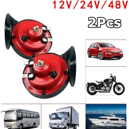 2PCS 300DB Train Horn for Trucks The Loudest Waterproof Loud Air Electric Snail Horn 12/24/48V Double Horn Sound